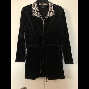 Anthony Mark Hankins Velvet jacket Sz M Tie Waist Zipper